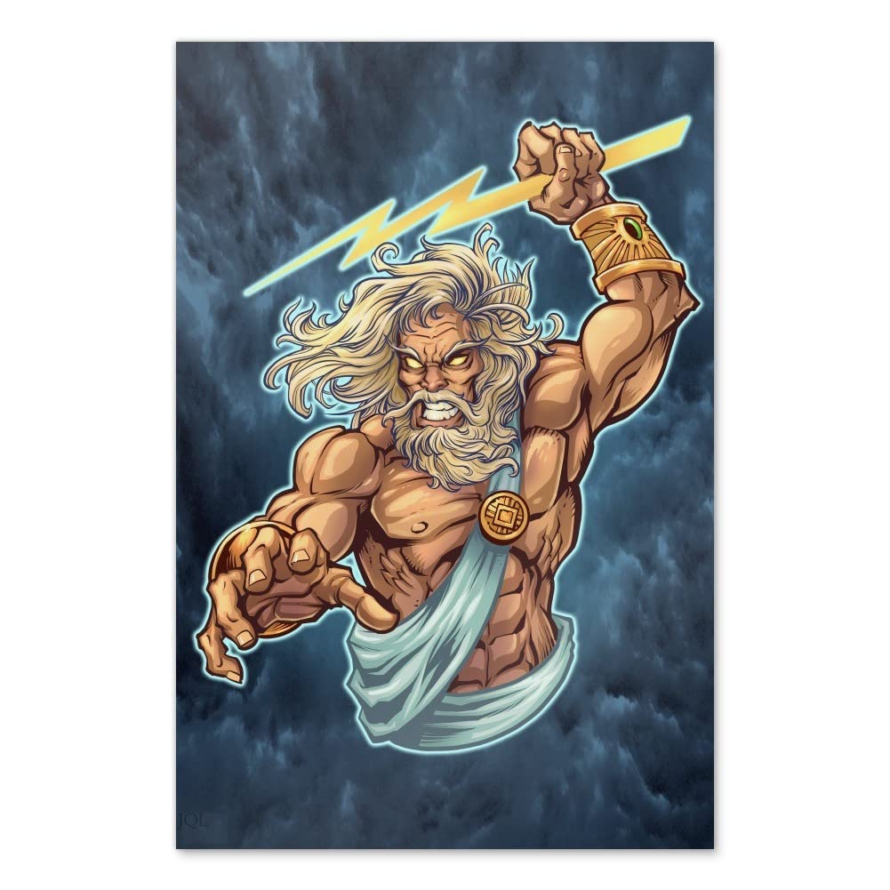 Graphics more zeus greek god mythology lightning wall art picture paper poster dãcor home decoration posters prints
