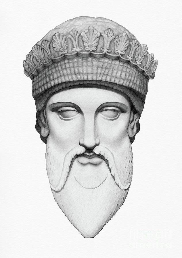 Ancient head of zeus drawing by things eye c