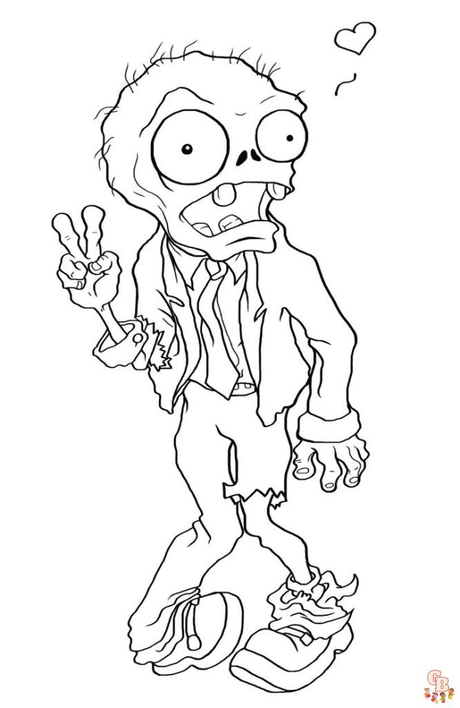 Zombie coloring pages printable free easy and fun for kids