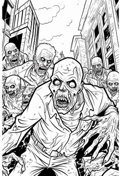 Zombies coloring pages by art coloring book tpt