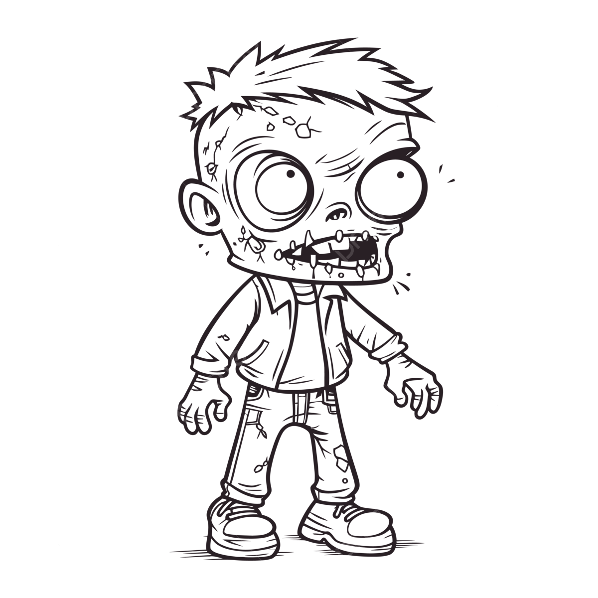 Coloring page zombie kids outline sketch drawing vector wing drawing zombie drawing ring drawing png and vector with transparent background for free download