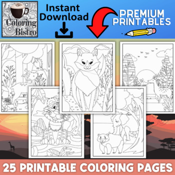 Wild animal coloring pages zoo animal coloring for kids realistic easy fun png