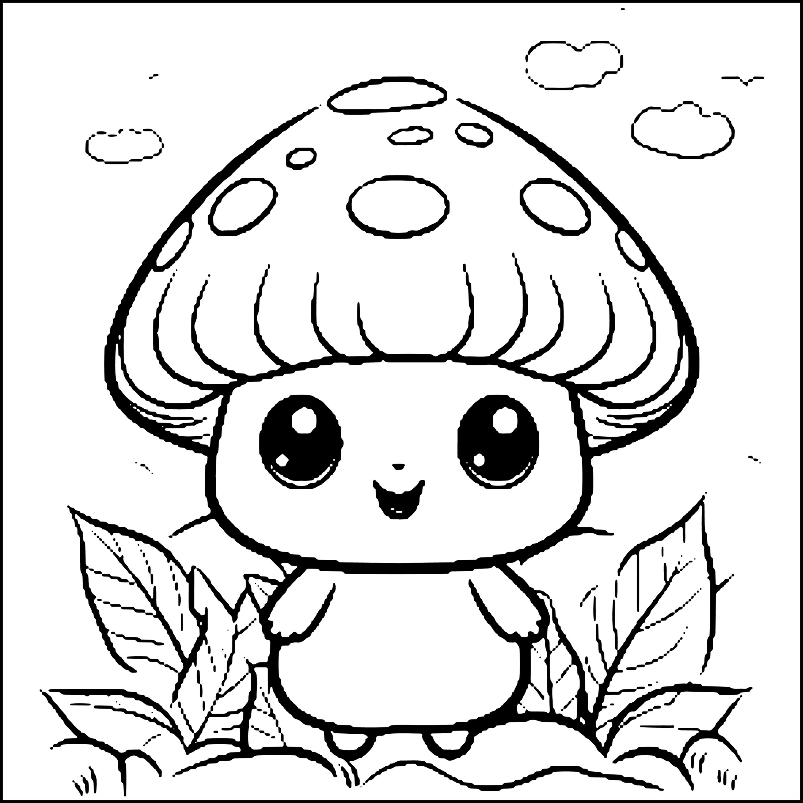 Cute mushrooms coloring book cute simple coloring pages made by teachers