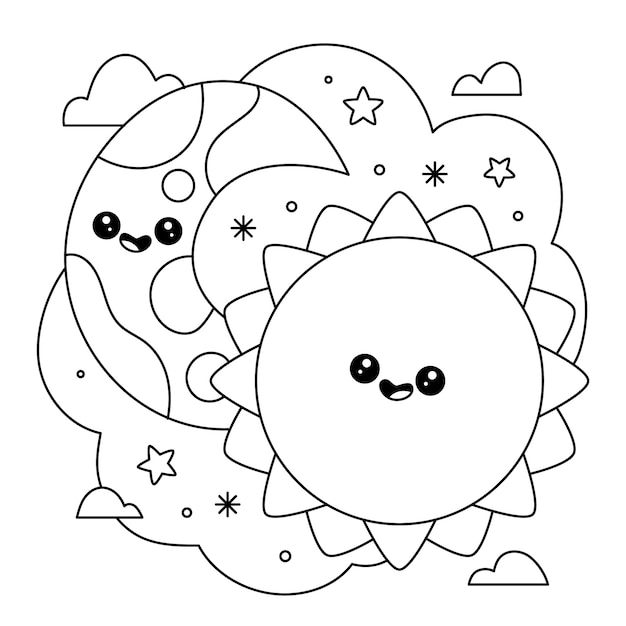 Kawaii coloring page images