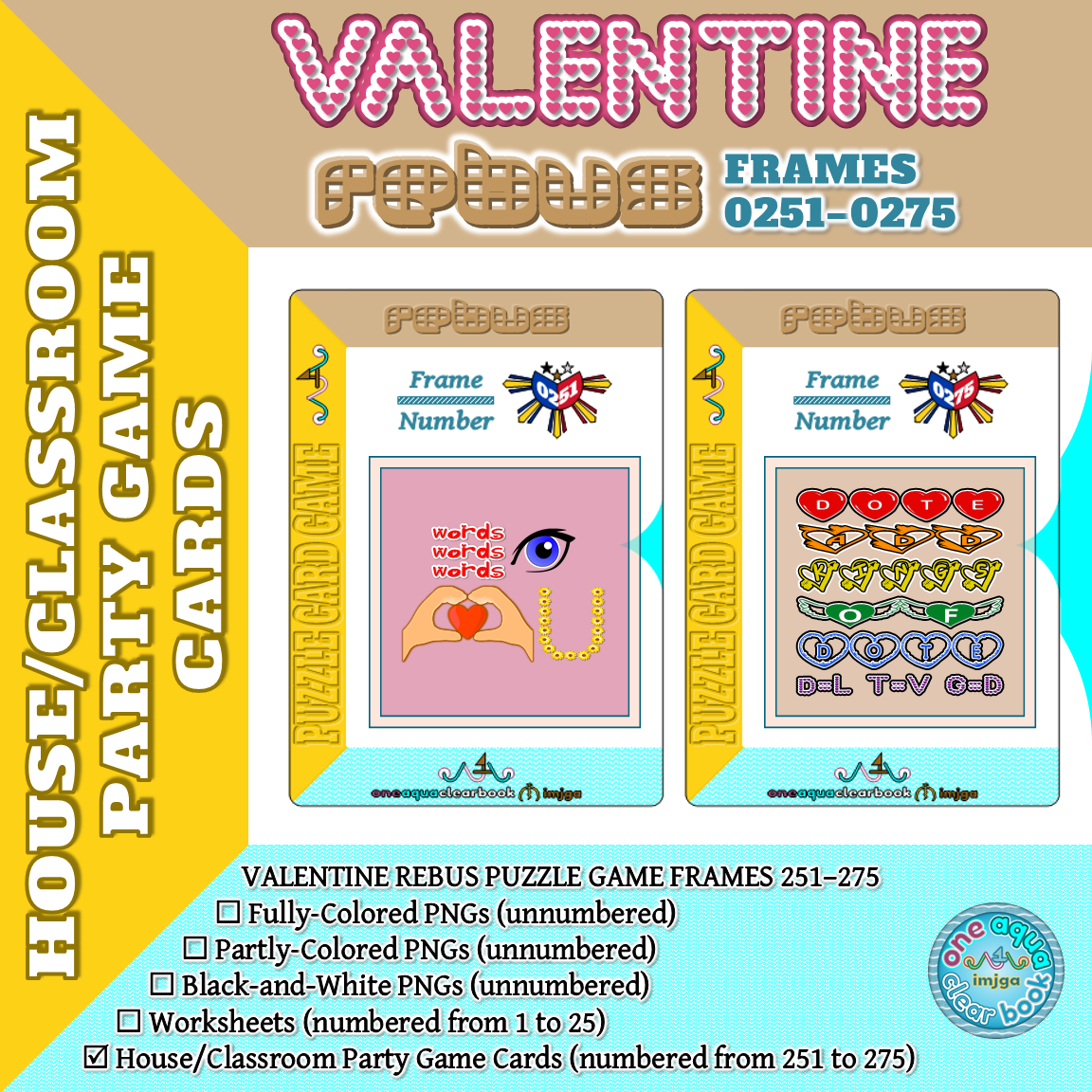 Valentine rebus puzzle party game cards â made by teachers