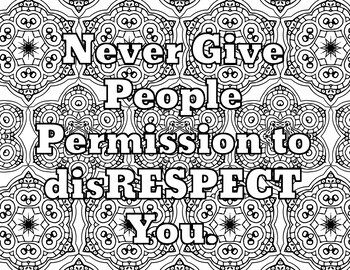Respect coloring pages posters color