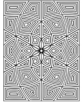 Rosette mandala relaxing coloring page for adults