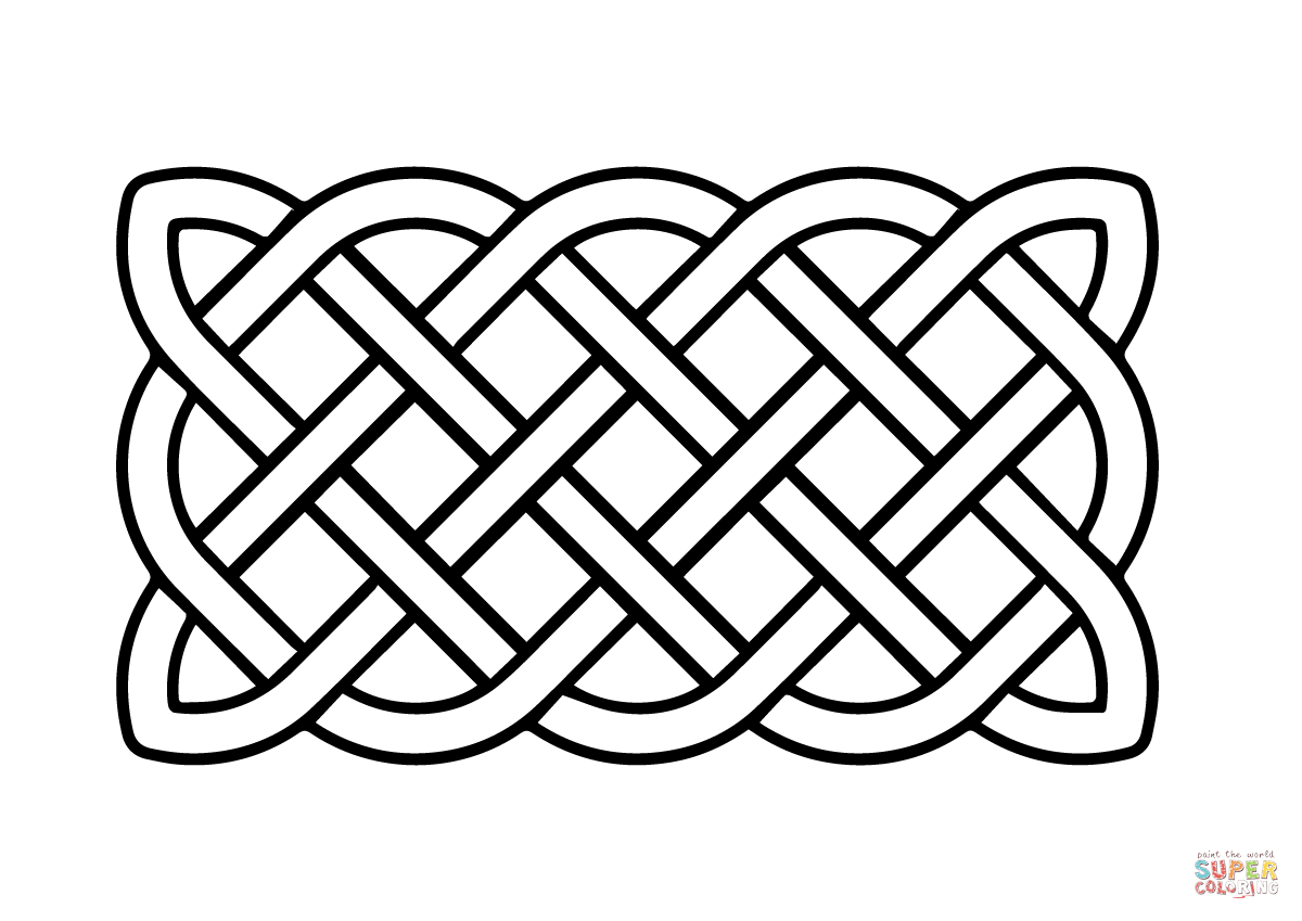 Celtic basic rectangular knot coloring page free printable coloring pages