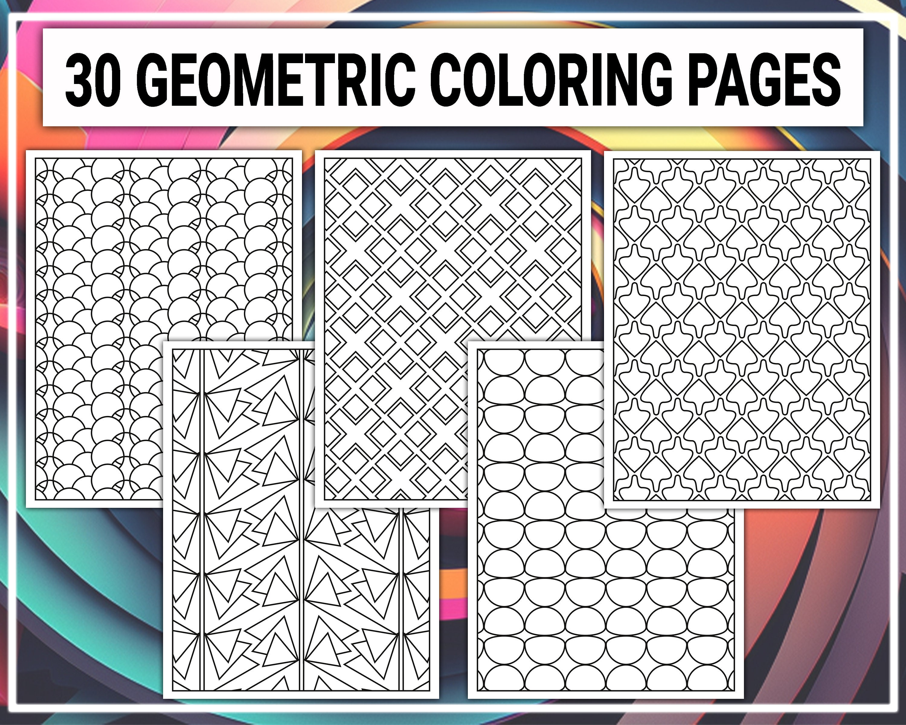 Abstract pattern coloring pages geometric shapes and d pattern coloring book coloring abstract pattern sheets printable pdf for adult