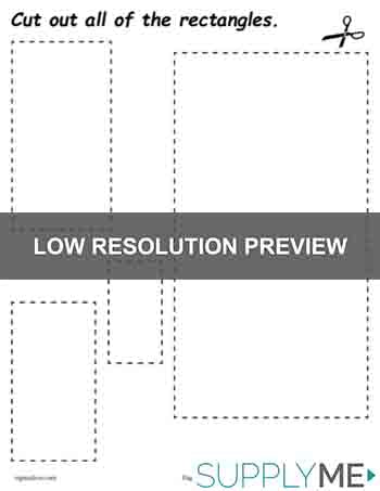 Rectangles cutting worksheet
