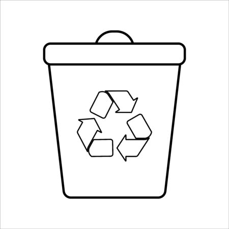 Recycle bin logo icon organic line outline stock vector illustration and royalty free recycle bin logo icon organic line outline clipart
