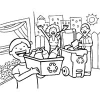 Reduce recycle reuse coloring pages