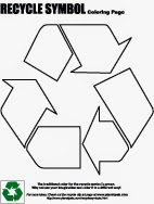 Free downloadable recycle symbol coloring page