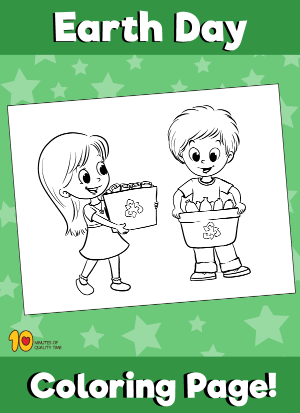 Earth day recycling â coloring page â minutes of quality time