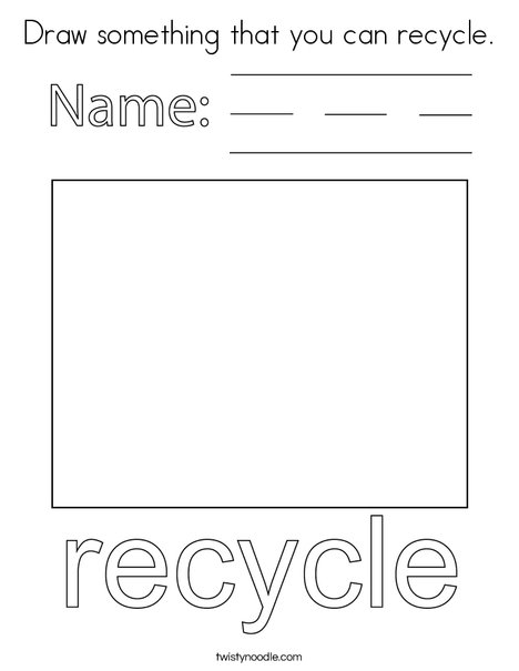 Draw something that you can recycle coloring page