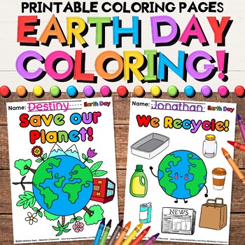 Earth day recycling coloring sheets
