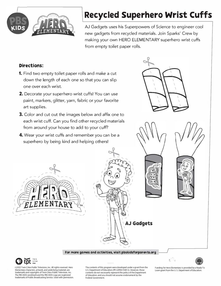 Recycled superhero wrist cuffs kids coloringâ kids for parents