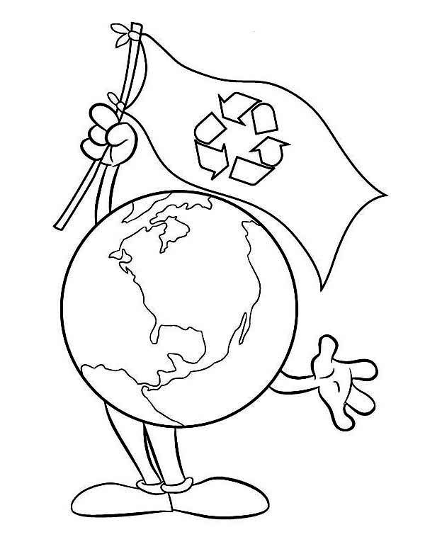 Go recycling on earth day coloring page