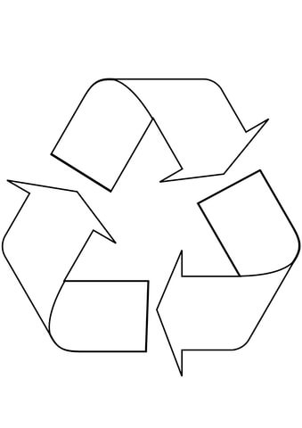 Recycle symbol coloring page free printable coloring pages