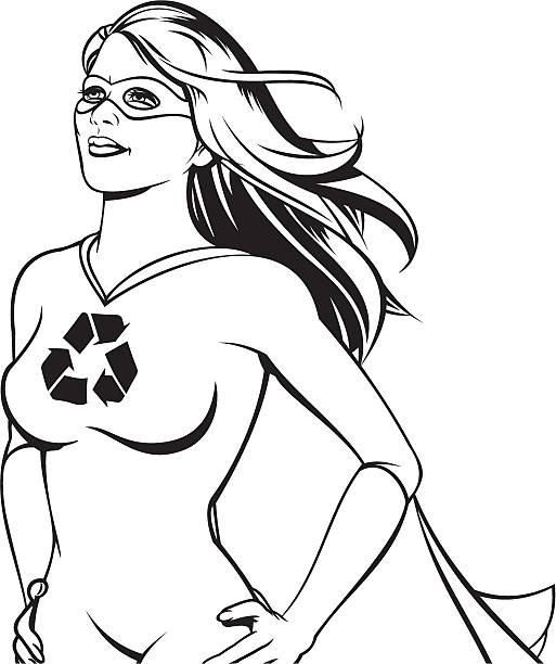 Costume superhero recycling symbol recycling stock illustrations royalty