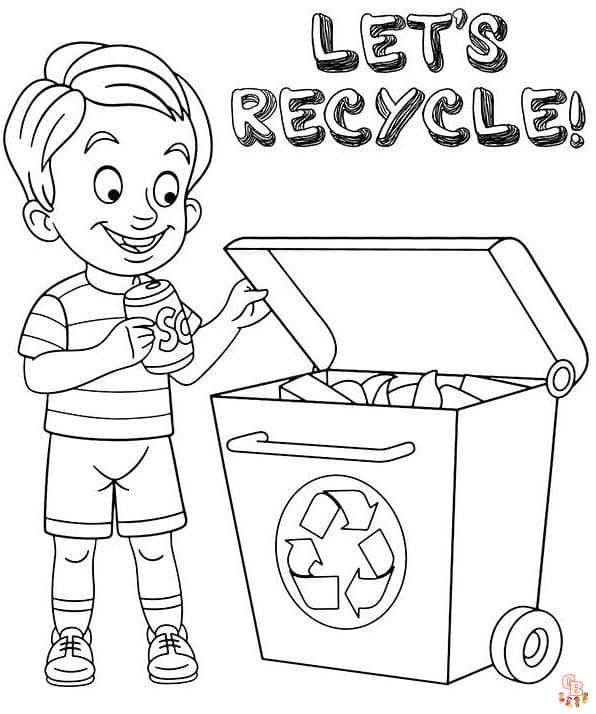 Printable recycling coloring pages free for kids and adults