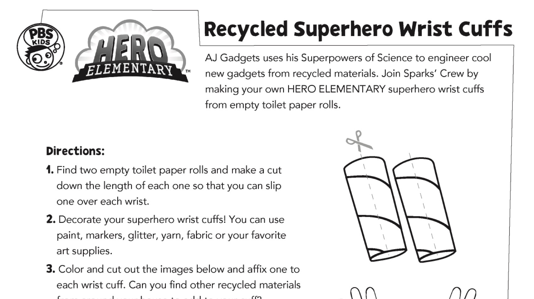 Recycled superhero wrist cuffs kids coloringâ kids for parents