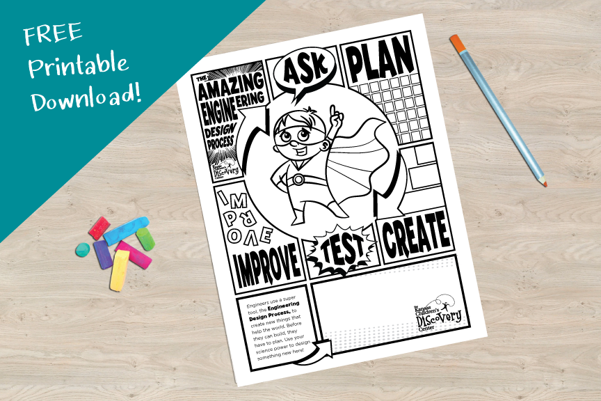 Free download the amazing engineering design process coloring page â kansas childrens discovery center
