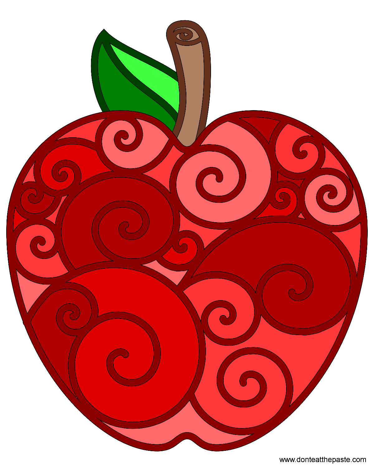 Dont eat the paste apple coloring page