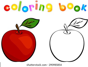 Cartoon apple coloring book vector illustration stock vector royalty free