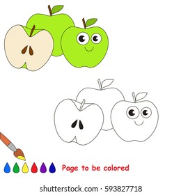 Red apple be colored coloring book stock vector royalty free