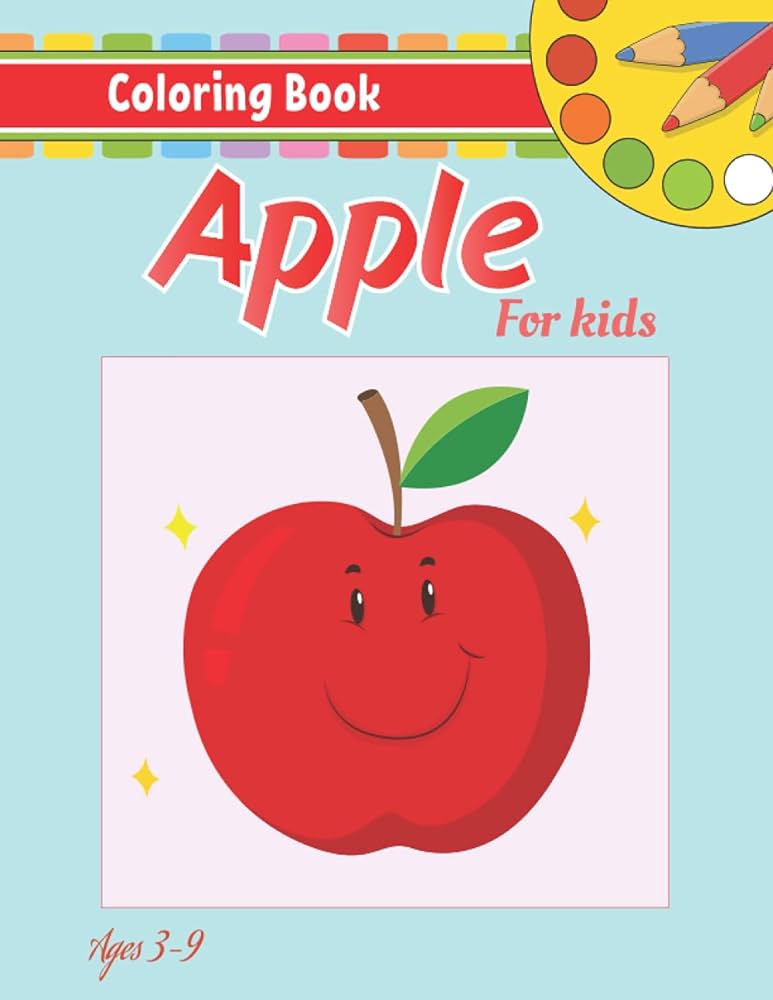 Apple coloring book for kids funny apple coloring book apple gift idea for children great gift for boys girls toddlers children who love apple coloring book kosmiko publishing books