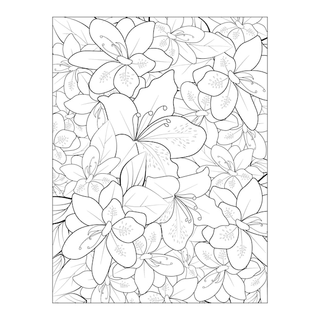 Premium vector isolate coral bells hand drawn flowers coloring book and page for children