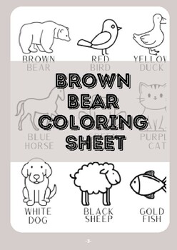 Brown bear brown bear coloring page toddler art preschool art