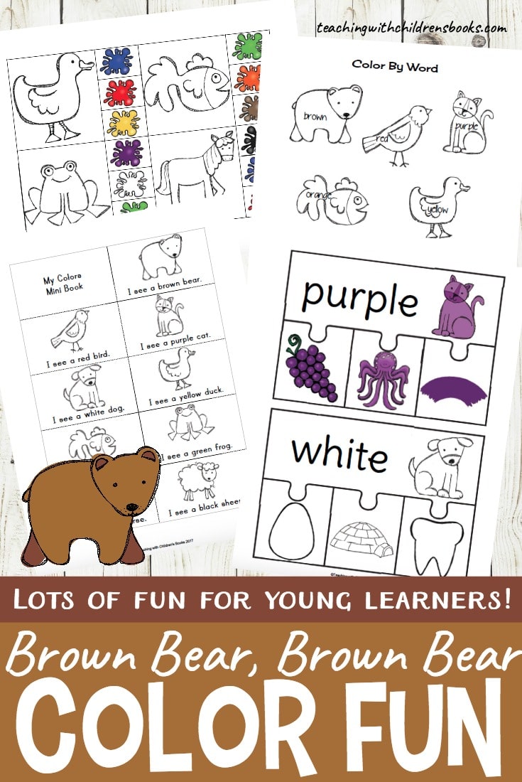 Free brown bear brown bear color identification printables
