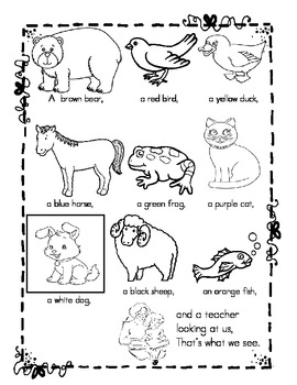 Brown bear color sight words fill