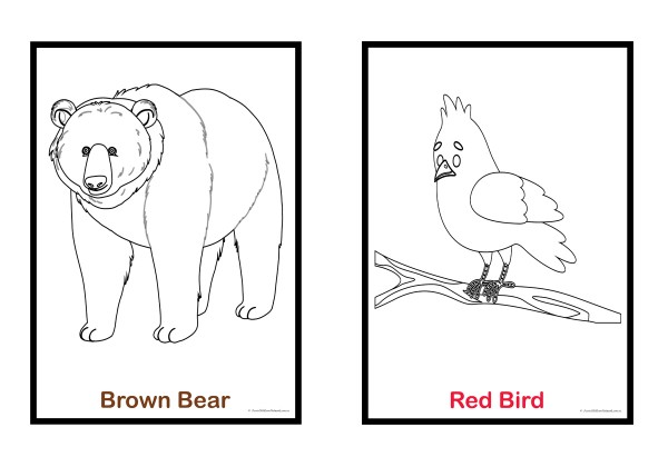 Brown bear colouring pages
