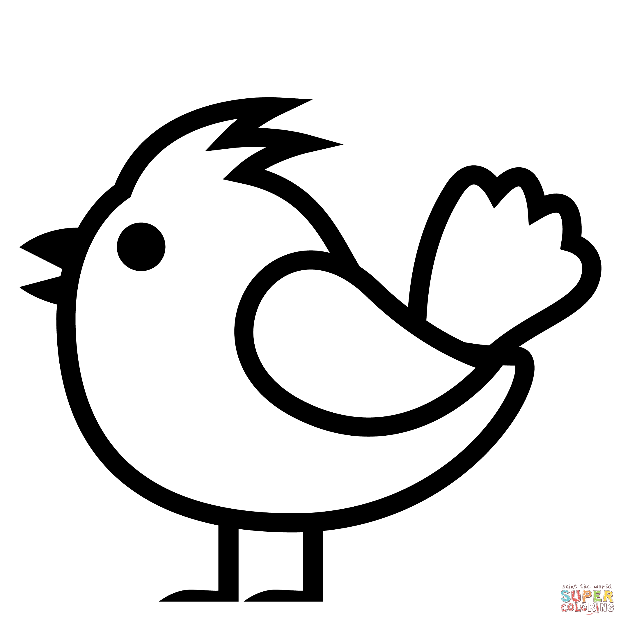 Bird emoji coloring page free printable coloring pages