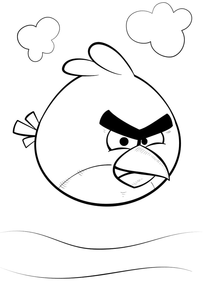 Angry birds red bird coloring page