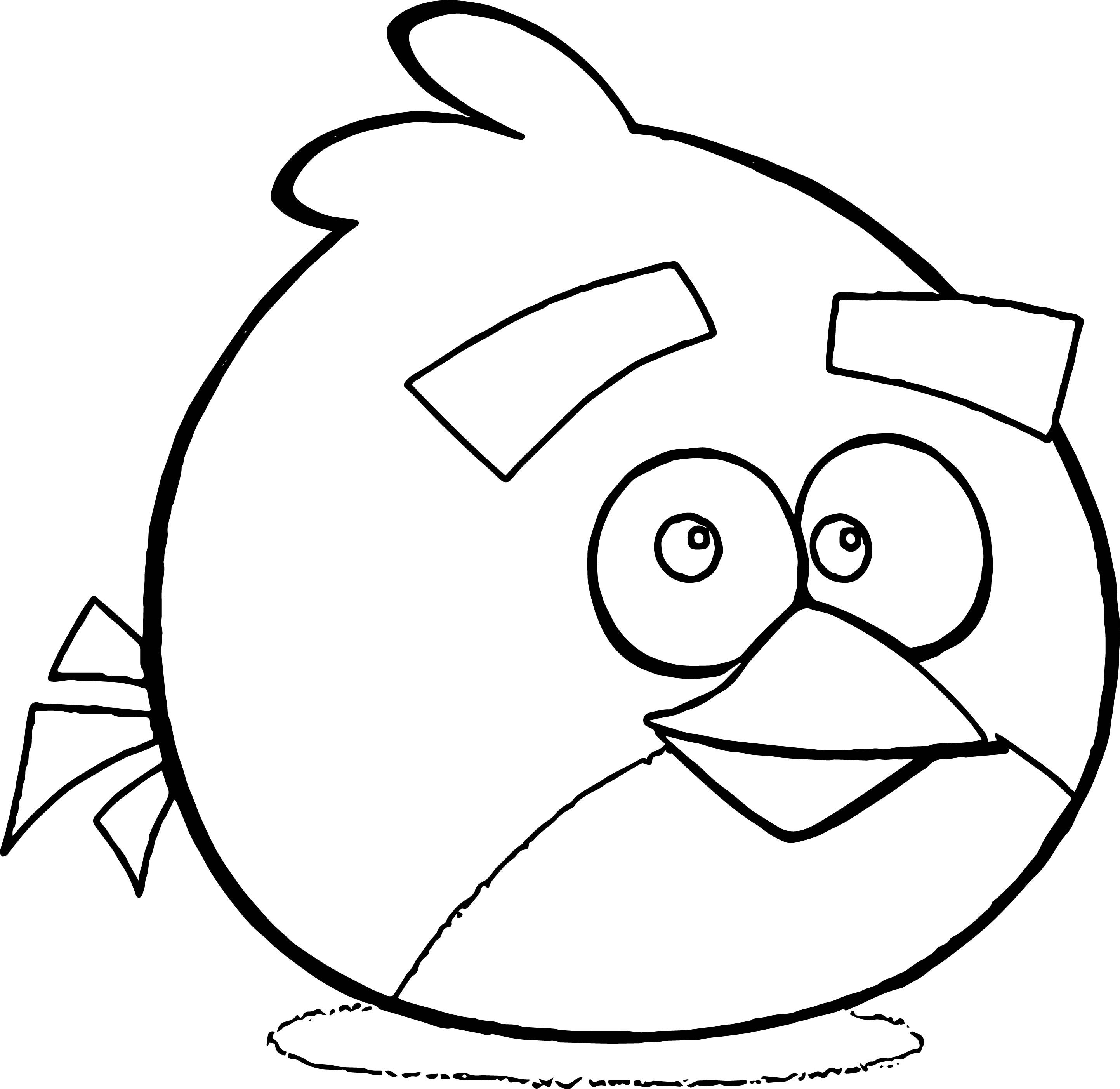 Red angry bird smile coloring page