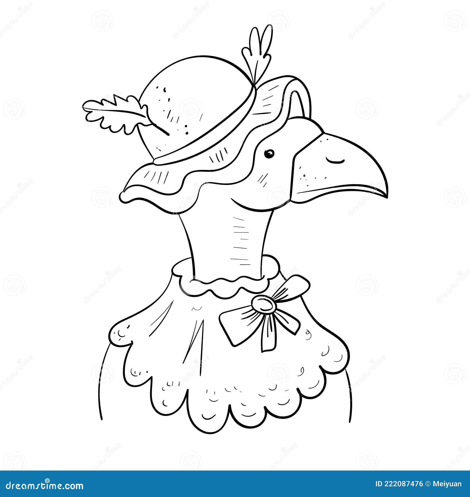Mother goose funny cartoon vector coloring page or book antistress hobby stock vector