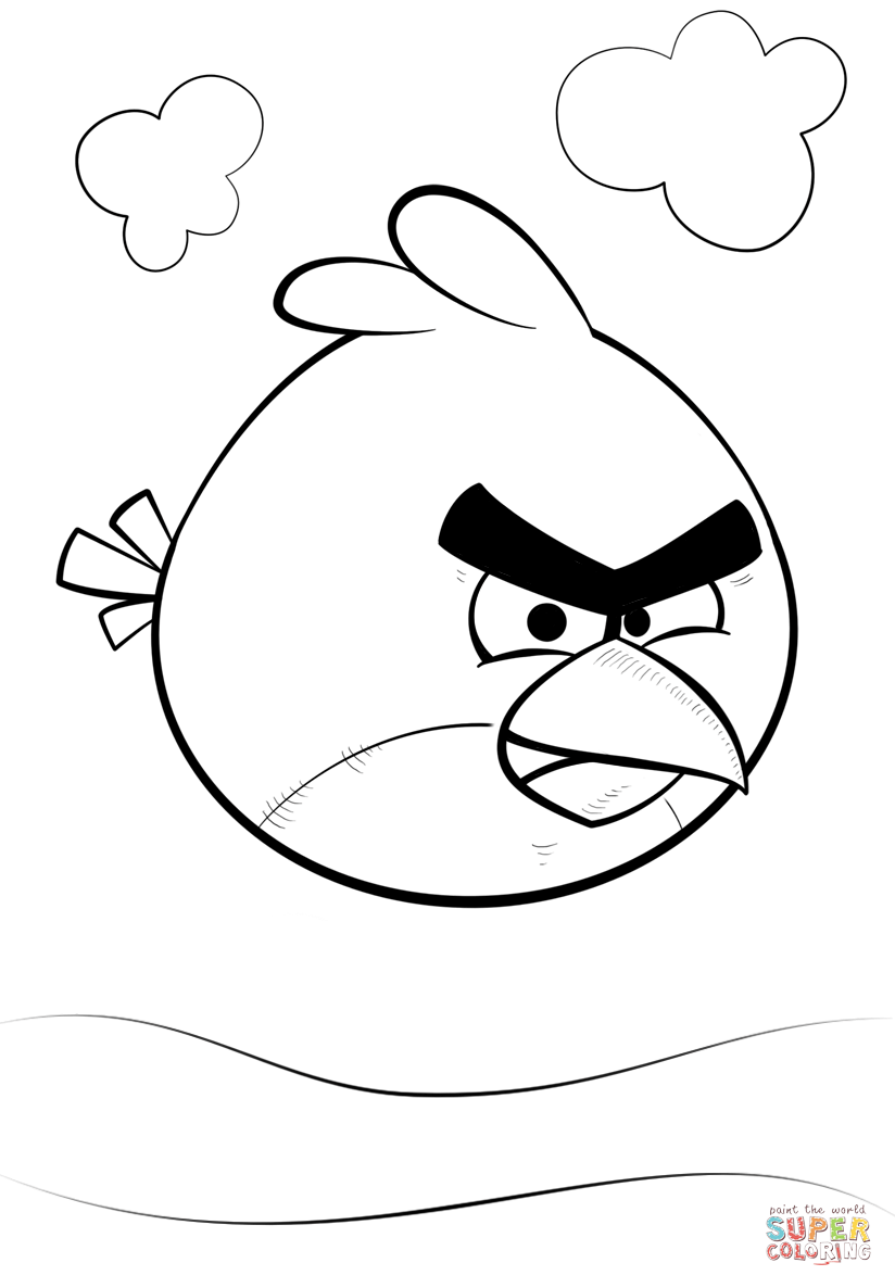 Red bird from angry birds coloring page free printable coloring pages
