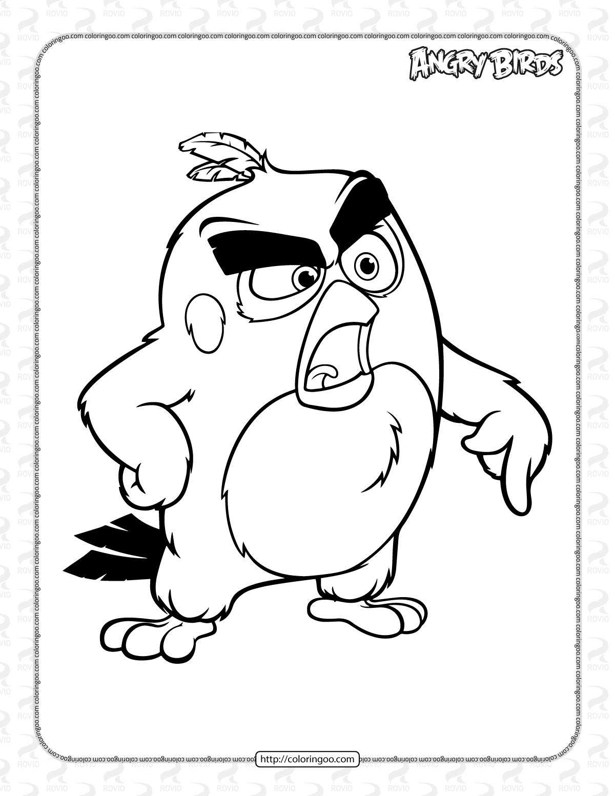 Angry bird red coloring book