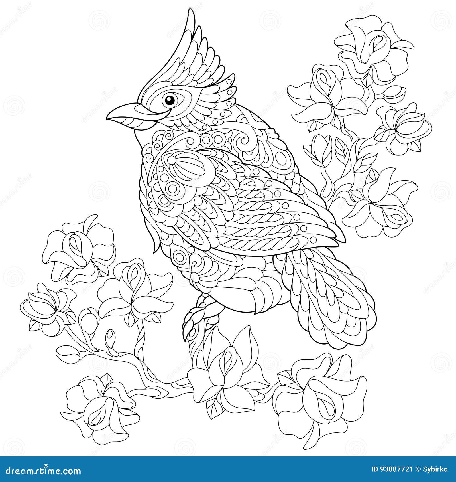 Singing bird coloring page stock illustrations â singing bird coloring page stock illustrations vectors clipart