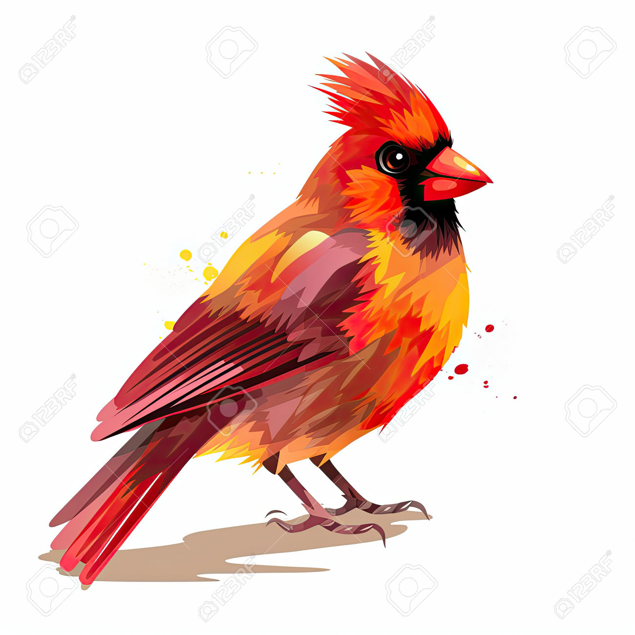 Colorful red bird collection for kid beautiful red bird illustration on a white background redbird illustration for coloring books or other artworks beautiful bird design for kids ai