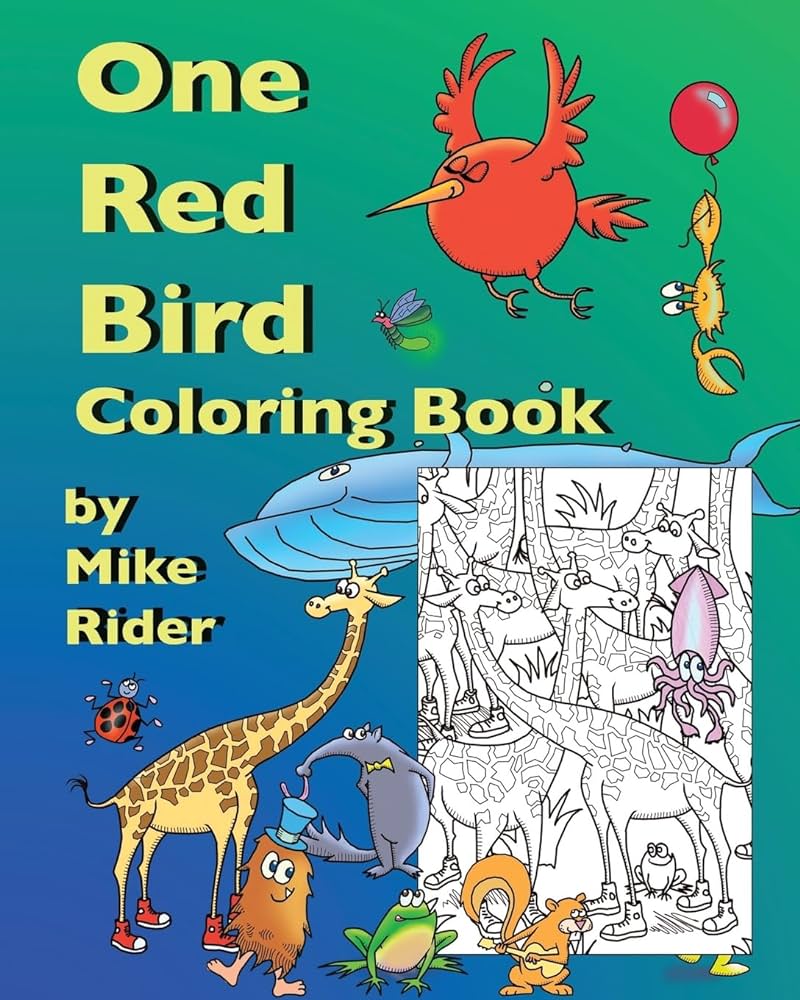 One red bird coloring book rider mike rider mike books