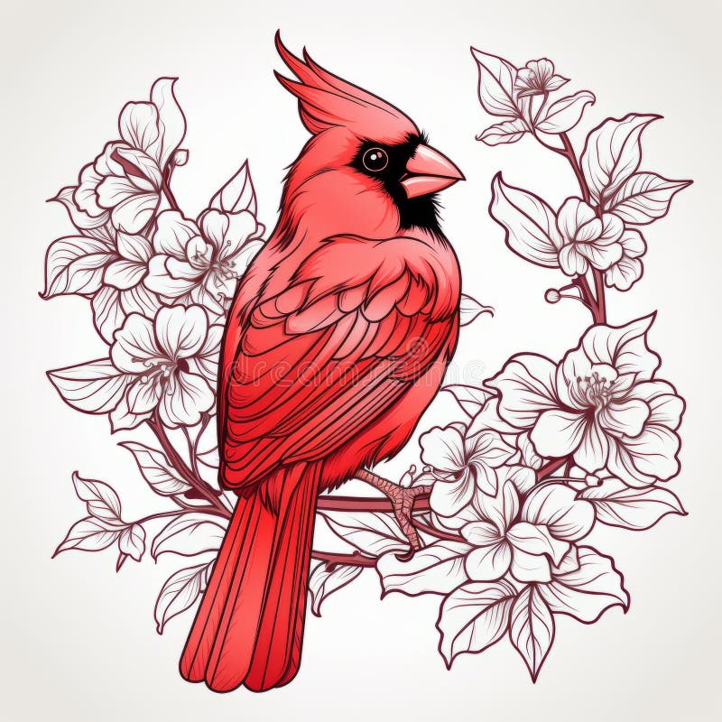 Cardinal coloring page stock illustrations â cardinal coloring page stock illustrations vectors clipart