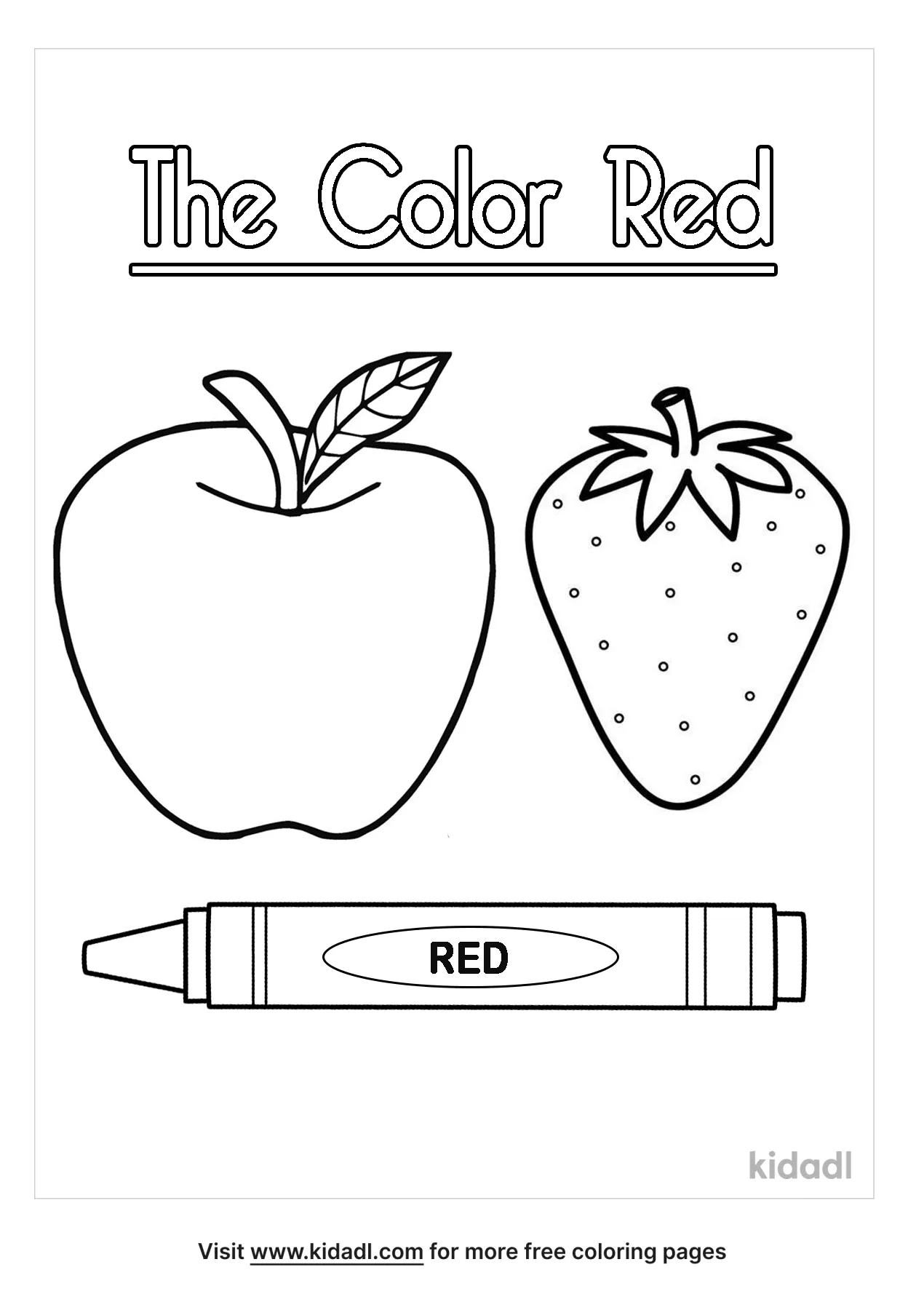 Free the color red coloring page coloring page printables