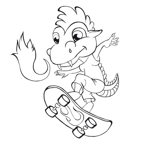 Skate coloring page cliparts stock vector and royalty free skate coloring page illustrations