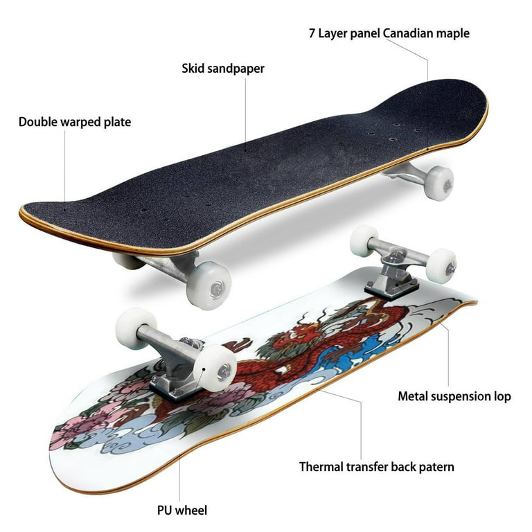 Red dragon tattoo hand drawn dragon tattoo coloring book japanese outdoor skateboard longboards x pro plete skate board cruiser