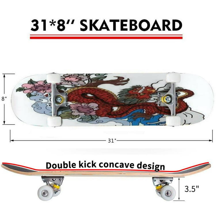 Red dragon tattoo hand drawn dragon tattoo coloring book japanese outdoor skateboard longboards x pro plete skate board cruiser